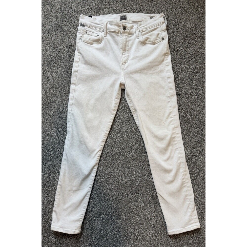 Citizens Of Humanity Skinny Jeans 28 White Rocket Crop High Rise Stretch Denim